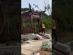 Paviliun Gazebo Kayu Solid Luar Tahan Air Dengan Pagar