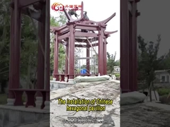 Outdoor Courtyard Cabin Paviliun Cina Dengan Kayu Anticorrosive