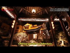 Paviliun Asia Ubin Tanah Liat Cina Tanpa Glasir Cetakan Abu-abu Matt Temple Flat