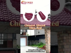 Arsitektur Cina Antique Glass Roof Tiles Warna Merah Bahan Keramik Kerajinan
