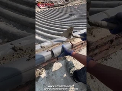 Atap Antik Dekoratif Bubungan Ubin Bahan Tanah Liat Abu-Abu Untuk Bangunan Tradisional Cina