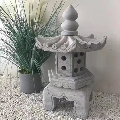 kualitas  Large Grey Outdoor Stone Lantern Granite Pagoda Japanese Garden Ornaments pabrik