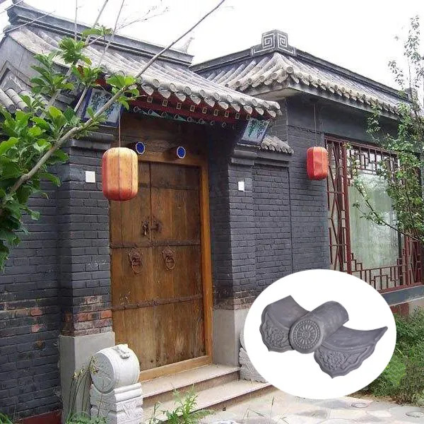 Genteng Tanah Liat Cina Warna Abu-abu Tahan Api Untuk Bangunan Taman Pagoda Cina