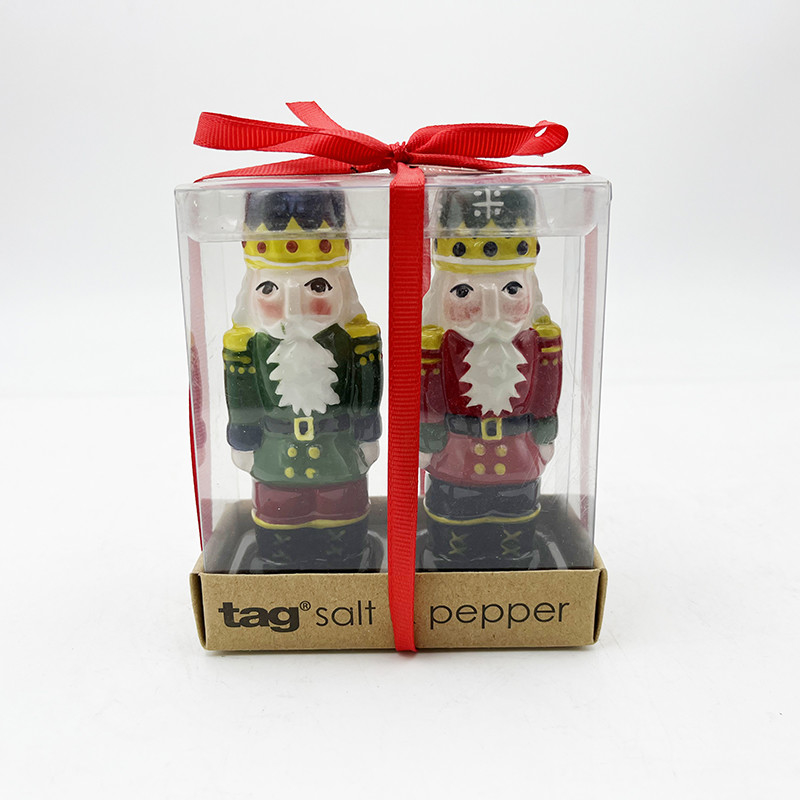 Natal garam dan lada set Novelty Keramik Santa Claus Shaker Pot Untuk dekorasi dapur