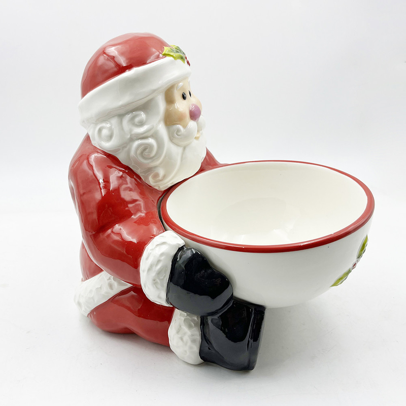Hand Paint Keramik Candi Bowl Dengan Santa Handle Rumah Meja Dan Dekorasi Dapur