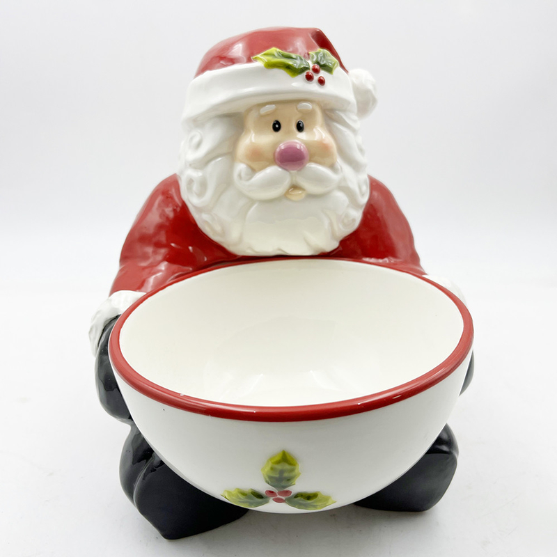 Hand Paint Keramik Candi Bowl Dengan Santa Handle Rumah Meja Dan Dekorasi Dapur