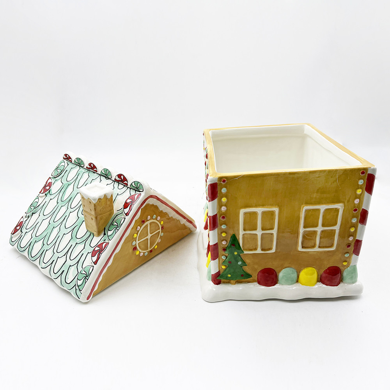 Produk Keramik Custom yang indah Seri Natal Permen Penitipan Toples Kreatif