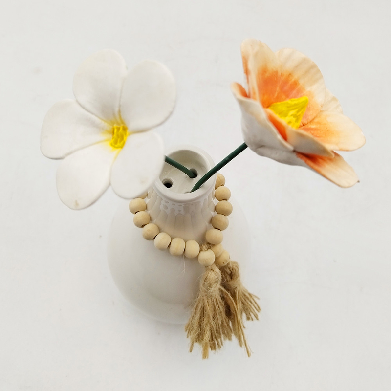 Custom Modern Ornament Meja Keramik wadah bunga buatan tangan Glaze Dan Mat Keramik Bud Vase Untuk Dekorasi Rumah