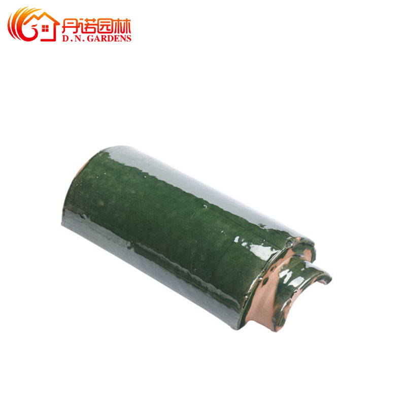China Kaca Keramik Atap Genteng 180*180mm Vibrant Green Glaze Weatherproof untuk Atap Pagoda