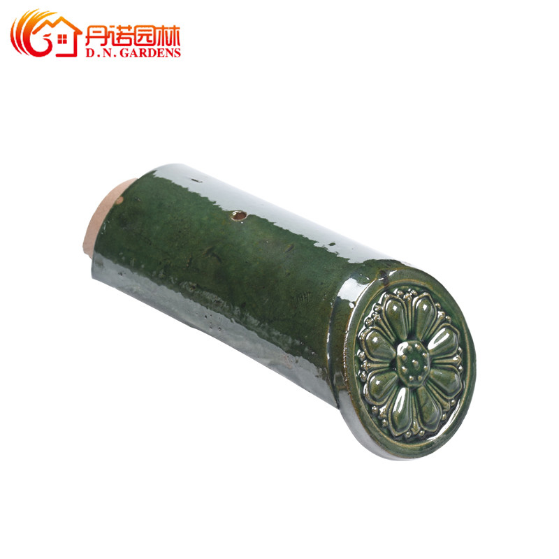 China Kaca Keramik Atap Genteng 180*180mm Vibrant Green Glaze Weatherproof untuk Atap Pagoda