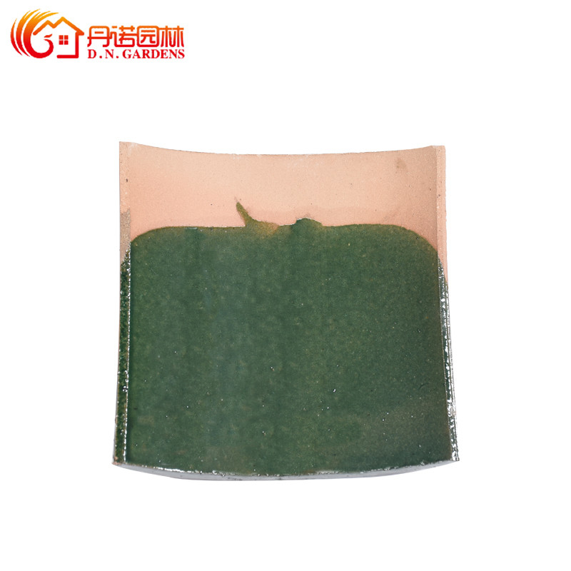 China Kaca Keramik Atap Genteng 180*180mm Vibrant Green Glaze Weatherproof untuk Atap Pagoda