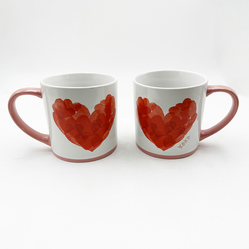 Hari Valentine Dicat Hati Produk Kerajinan Keramik Mug Pasangan Hadiah Untuk Rumah Dan Cafe