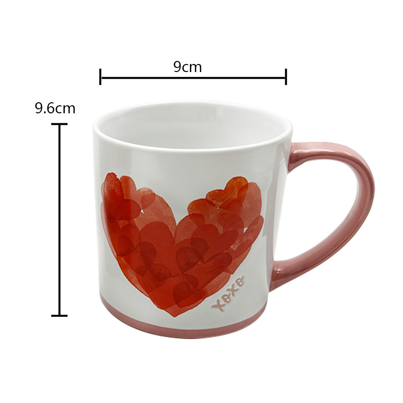 Hari Valentine Dicat Hati Produk Kerajinan Keramik Mug Pasangan Hadiah Untuk Rumah Dan Cafe