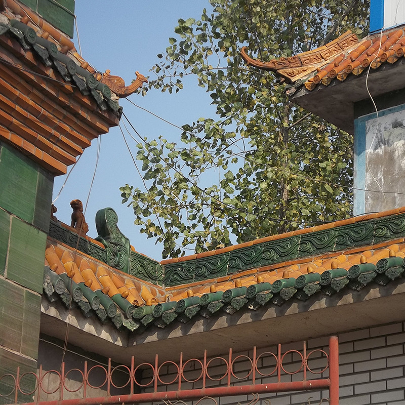 Lantai atap tetes kaca bergaya kuno Cina untuk paviliun taman dan bangunan modern di terakota