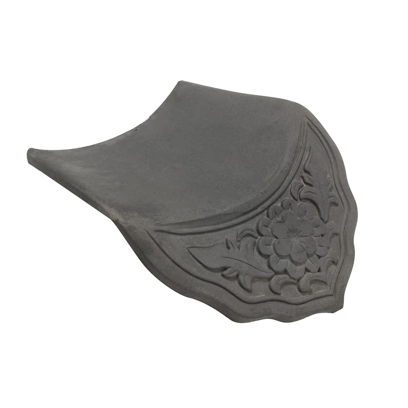 Matte Chinese Antique Temple Tile Gray Clay Roof Tile High Strength UV Resistant Untuk Bangunan Warisan