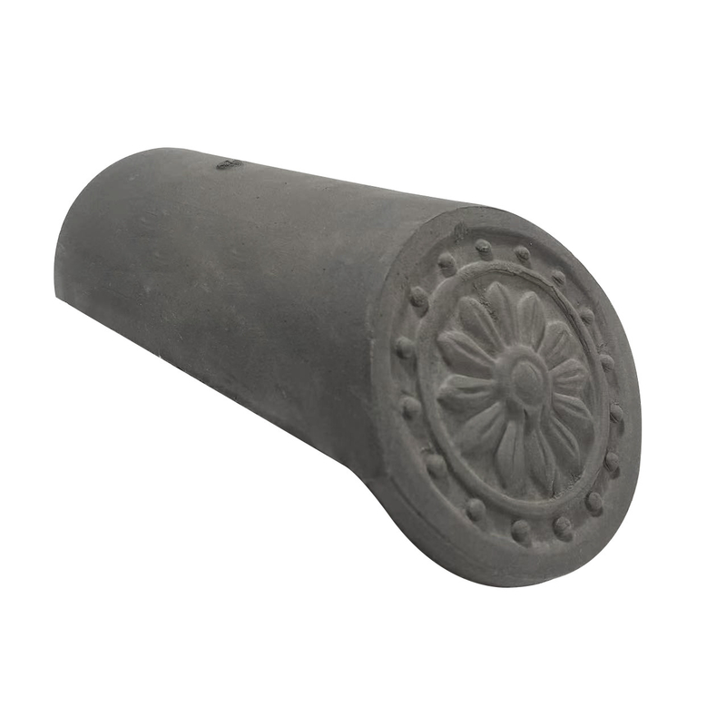 Matte Chinese Antique Temple Tile Gray Clay Roof Tile High Strength UV Resistant Untuk Bangunan Warisan