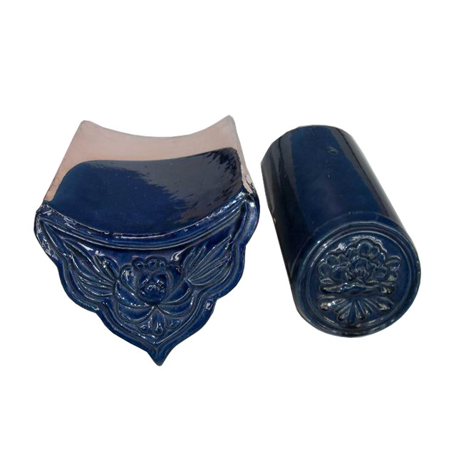 Chinese glazed roof tile Glossy Blue High Durability Untuk Rumah Tradisional Dan Modern Bahan Bangunan