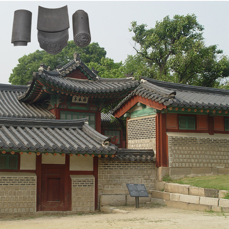 Peti atap terakota Cina kuno Gaya tradisional Asia Bahan atap tanah liat Untuk hotel villa