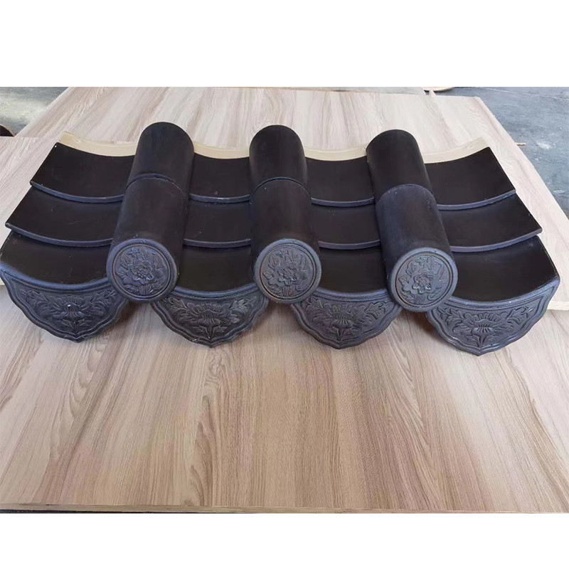 Gaya Tionghoa Tradisional Thailand Kuil Istana Keramik Interlocking Roof Tiles Warna Hitam Rumah Kuil