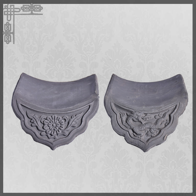 Desain Atap Paviliun Luar Ruang Interior Restoran Gaya Cina Genteng Atap Tradisional Gray