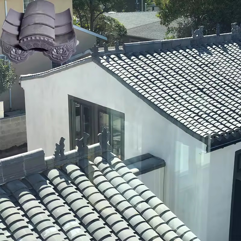 Kualitas Tinggi Kerajinan Cina Gray Clay Roof Tile Desain Klasik Ideal untuk Arsitektur Tradisional
