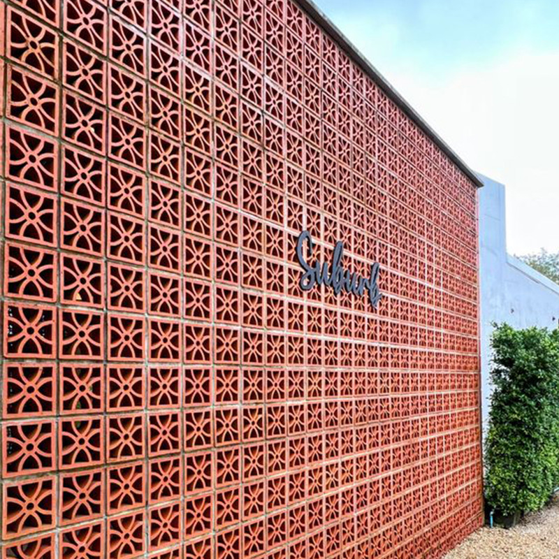 Artistic Courtyard Exterior Modern Wall Design Clay Hollow Breeze Block Fasad Blok