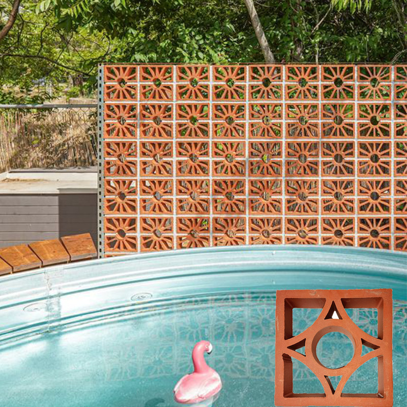 Dekorasi eksterior Dinding Kerongkongan Breeze Blok Terracotta Ventilasi Genteng