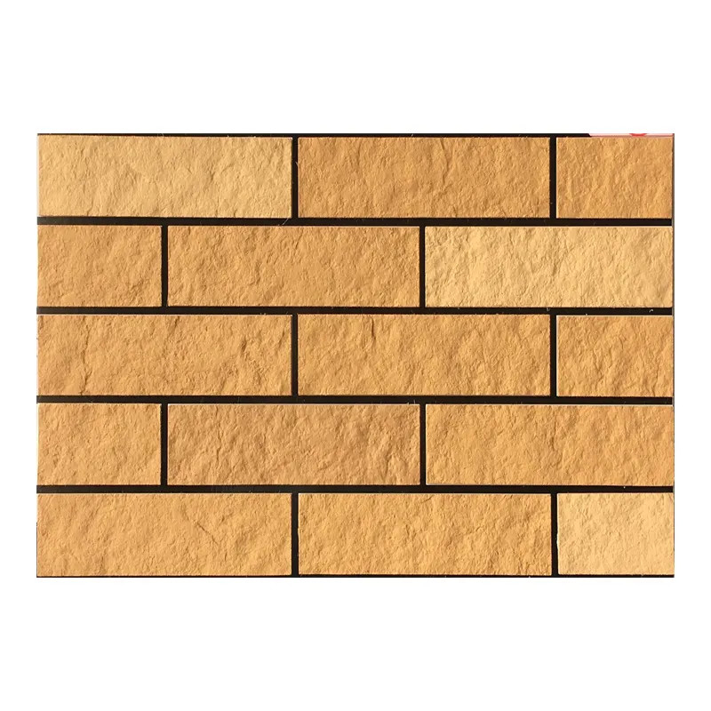 Classic Brown Brick Look Flexible Soft Stone Wall Tile Untuk Dekorasi Dinding Luar Sekolah 3mm Thin Fireproof MCM Stone