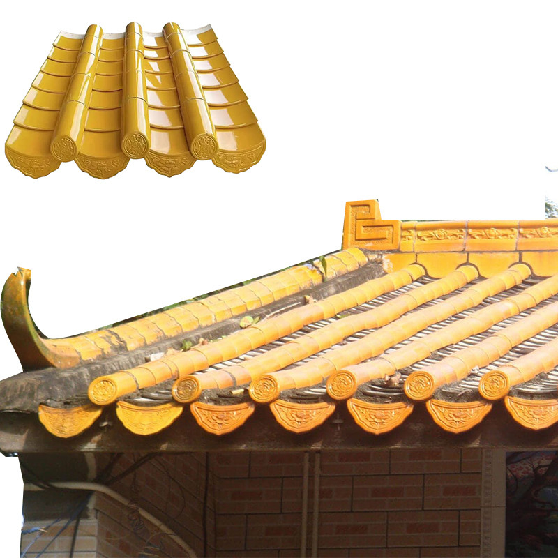 Genteng Atap Kuil Cina Terracotta Tradisional 180*180mm Genteng Datar Keramik Restorasi Sejarah