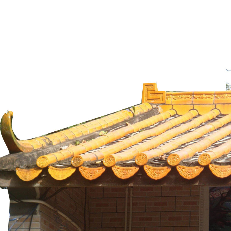 Genteng Atap Kuil Cina Terracotta Tradisional 180*180mm Genteng Datar Keramik Restorasi Sejarah