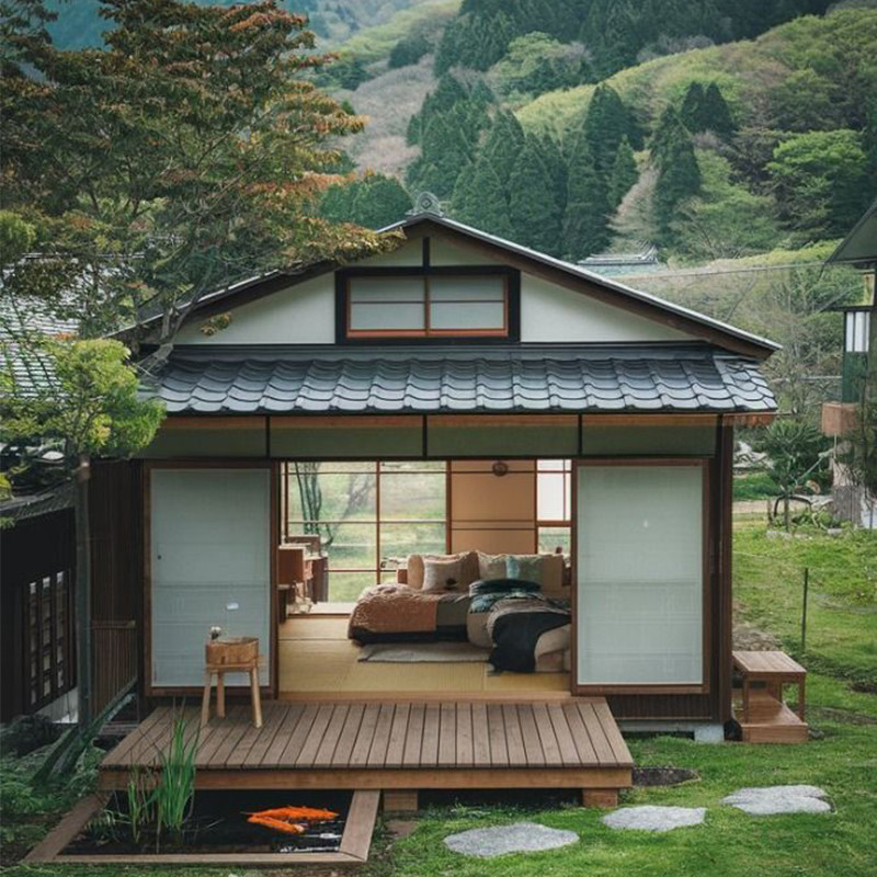 Genteng Atap Jepang Tanah liat Kawara Tradisional Yang Dibuat Berwarna Abu-abu Dihiasi Untuk Aesthetic Atap Rumah yang awet