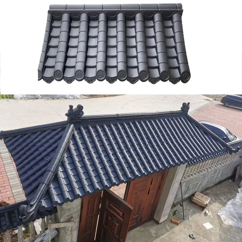 Lampu PVC Tiles pagar dinding Harga murah buatan Rumah tradisional Cina Pp Atap antik