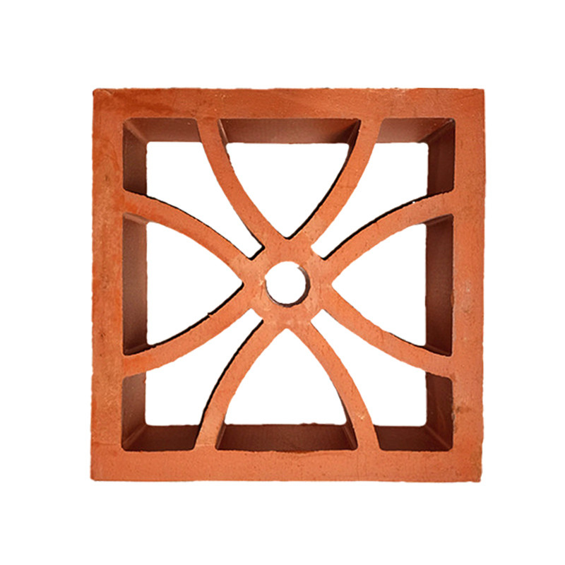 800 Centigrade Insulasi Panas Terracotta Merah Breeze View Blok Bangunan Lumpur Untuk Dekorasi Modern Pemandangan Dinding Luar