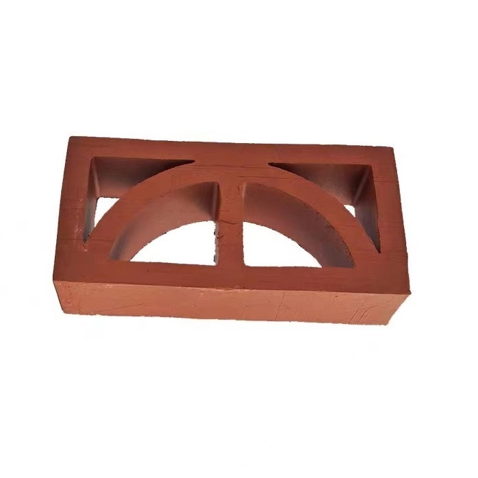 Ukuran Umum 240*120*60mm Batu bata api tanah liat buatan tangan Jubin Ventilasi Isolasi panas hingga 800°C untuk Fasad Panel Taman