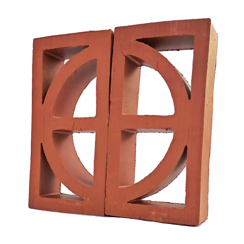 Ukuran Umum 240*120*60mm Batu bata api tanah liat buatan tangan Jubin Ventilasi Isolasi panas hingga 800°C untuk Fasad Panel Taman