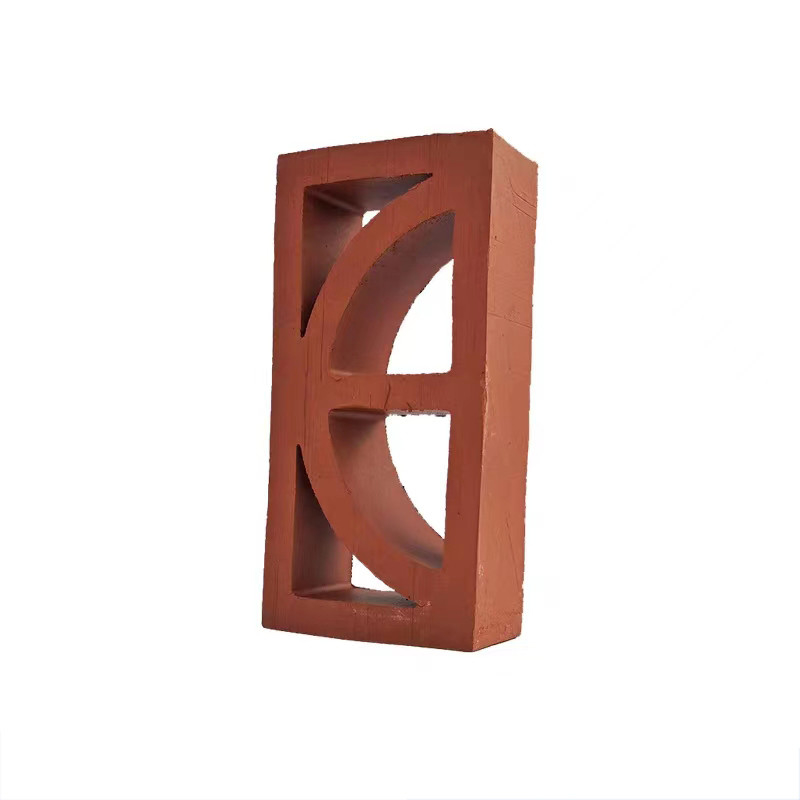 Ukuran Umum 240*120*60mm Batu bata api tanah liat buatan tangan Jubin Ventilasi Isolasi panas hingga 800°C untuk Fasad Panel Taman