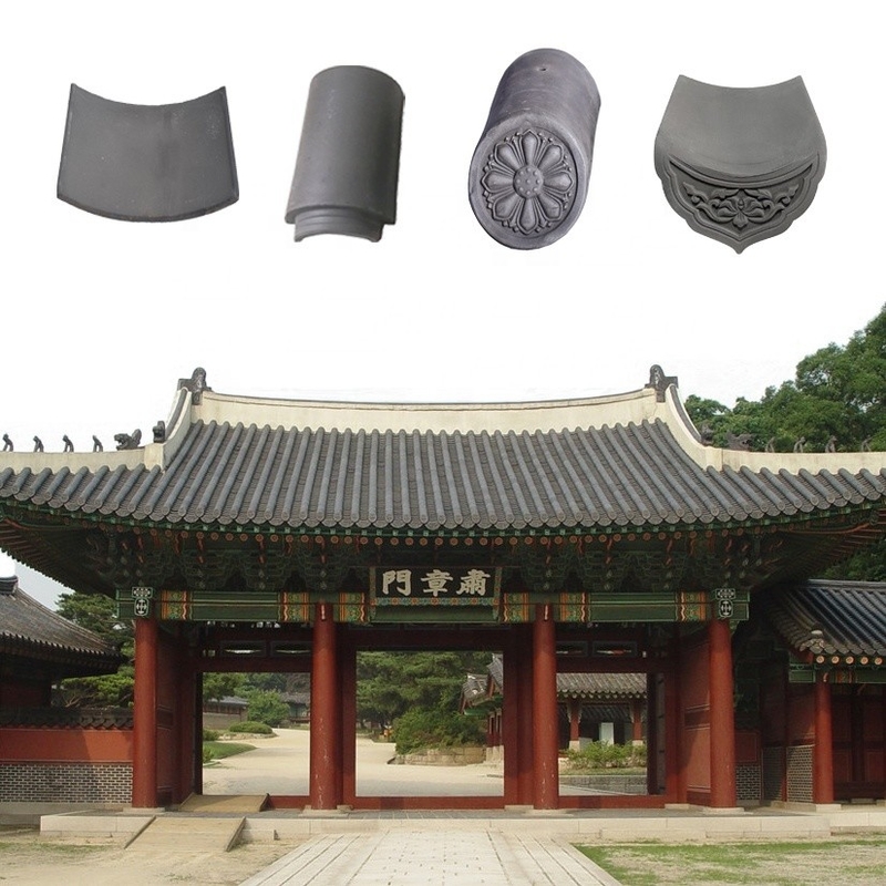 180*180mm Kekuatan kompresi 1500N Genteng Atap Cina untuk Kuil Buddha Bahan Tradisional
