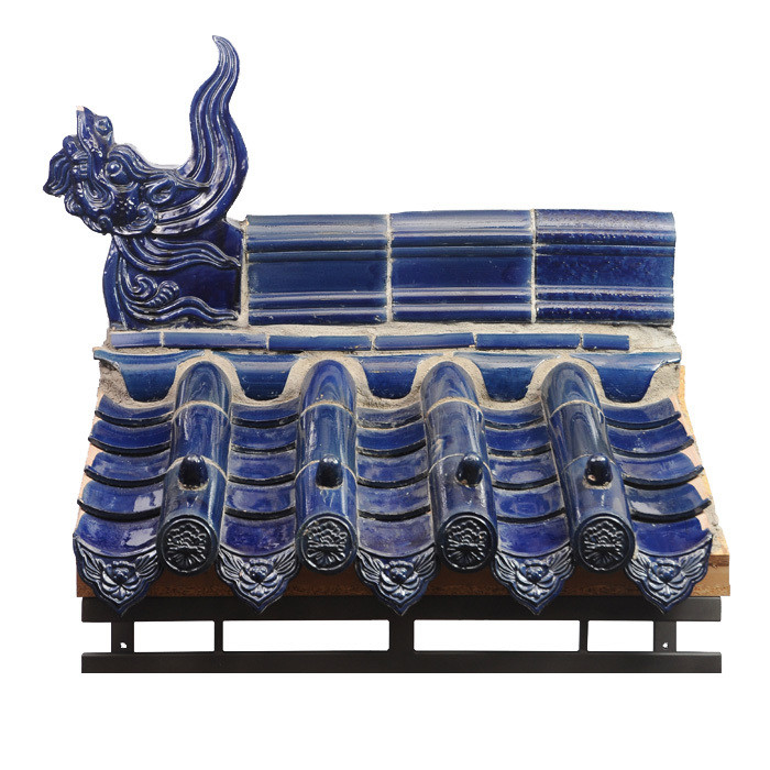 Gaya Desain Tiongkok Pasokan langsung ubin atap keramik Cobalt Blue dengan desain atap Pagoda tradisional Tiongkok