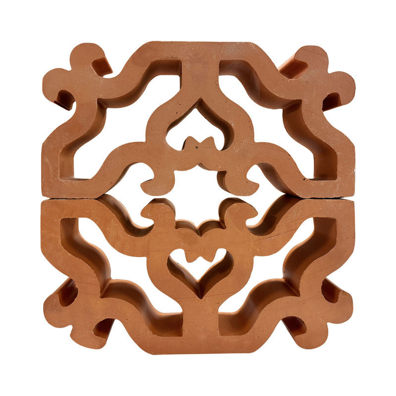 Konstruksi tanah liat Blok Angin Merah Dekoratif Perforated Bricks Tembok Partisi