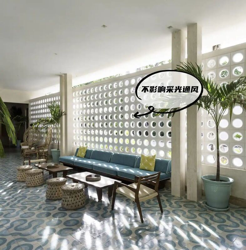 Blok Layar Beton Tahan Garam untuk Area Pesisir Blok Dinding Ventilasi Anti-Korosi Dekorasi Blok Angin