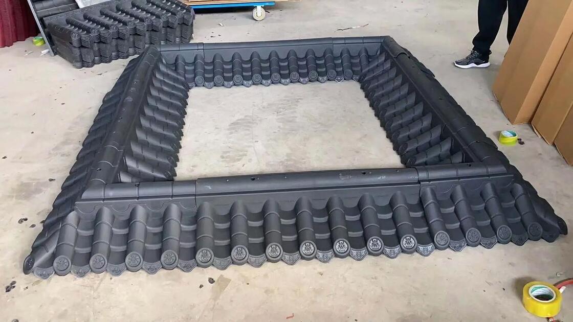 Panel Ubin Atap Plastik Dua Sisi Ringan Bahan Atap PP dalam Desain Tradisional China