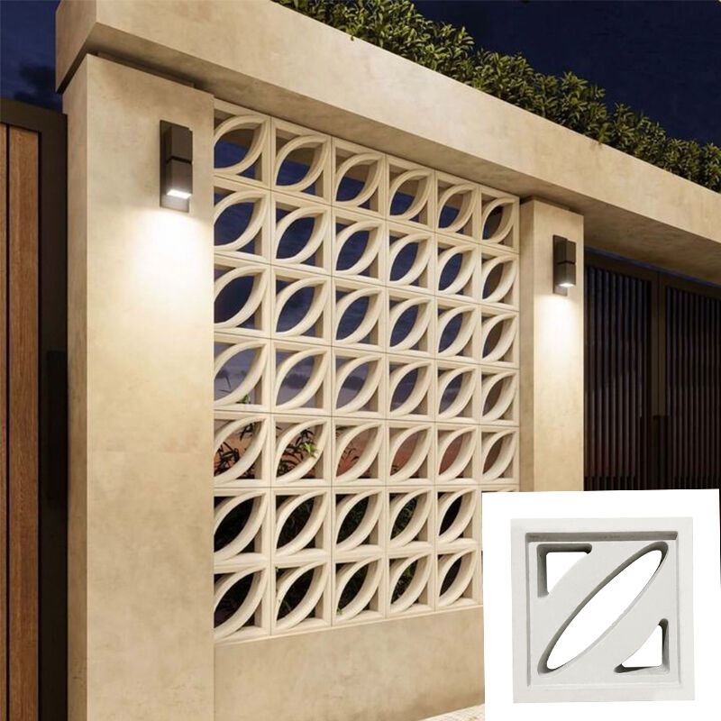 Lantai Layar Dinding Taman Cement Breeze Blocks Precast Beton Perforated Grid/Brick untuk Partisi & Dinding Aksent yang Bergaya
