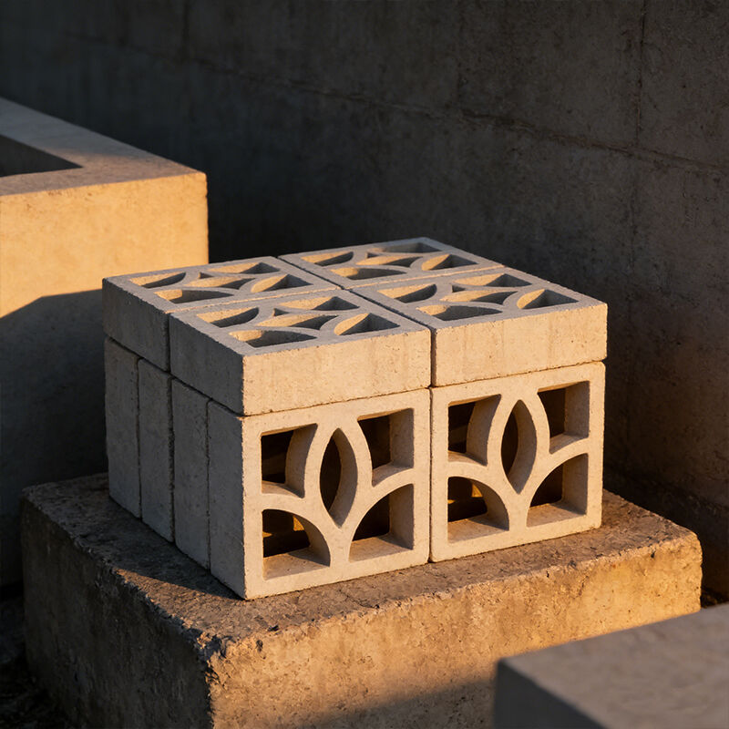 Serial Linear Minimalis Layar Beton Putih Blok Angin Komponen semen Batu bata untuk Fasad Modern