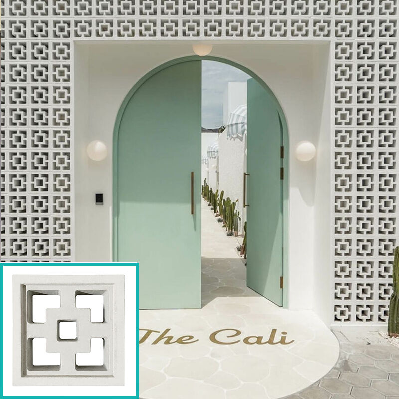 Perlindungan privasi yang berventilasi Batu bata dinding Blok Breeze Beton Arsitektur Blok Breeze melengkung untuk Balkon & Rumah Kota