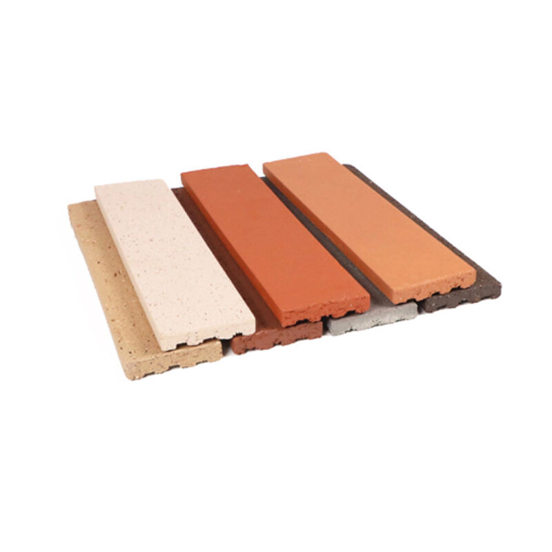 Pelapis Dinding Bata Tanah Liat Split Face Ubin Miring Bata Tipis Padat Banyak Warna untuk Estetika & Perlindungan Dinding Bangunan Luar Ruangan