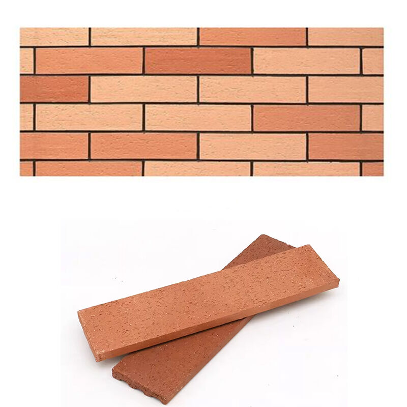 Peti dinding eksterior Split Face Brick With Clay Raw Material Wire Cut Brick Surface Clinker Tiles untuk fasad rumah
