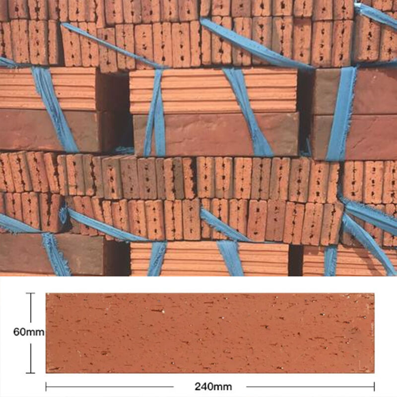 Peti dinding eksterior Split Face Brick With Clay Raw Material Wire Cut Brick Surface Clinker Tiles untuk fasad rumah