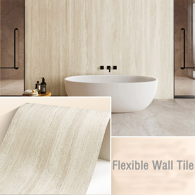 Panel Dinding Batu Fleksibel Ramah Lingkungan untuk Dekorasi Dinding Interior/Eksterior Sekolah, Vila, Hotel