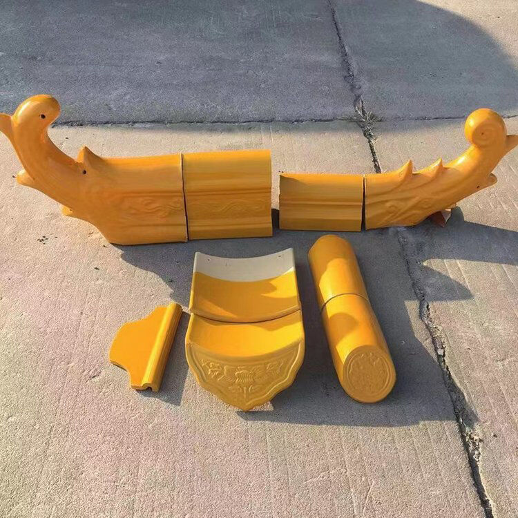 Jubin Kaca Gaya Tradisional Tiongkok Jubin Atap Ceramic Glossy untuk Taman Landscape Arsitektur Kuil Paviliun Rumah Teh Pusat Budaya Budaya