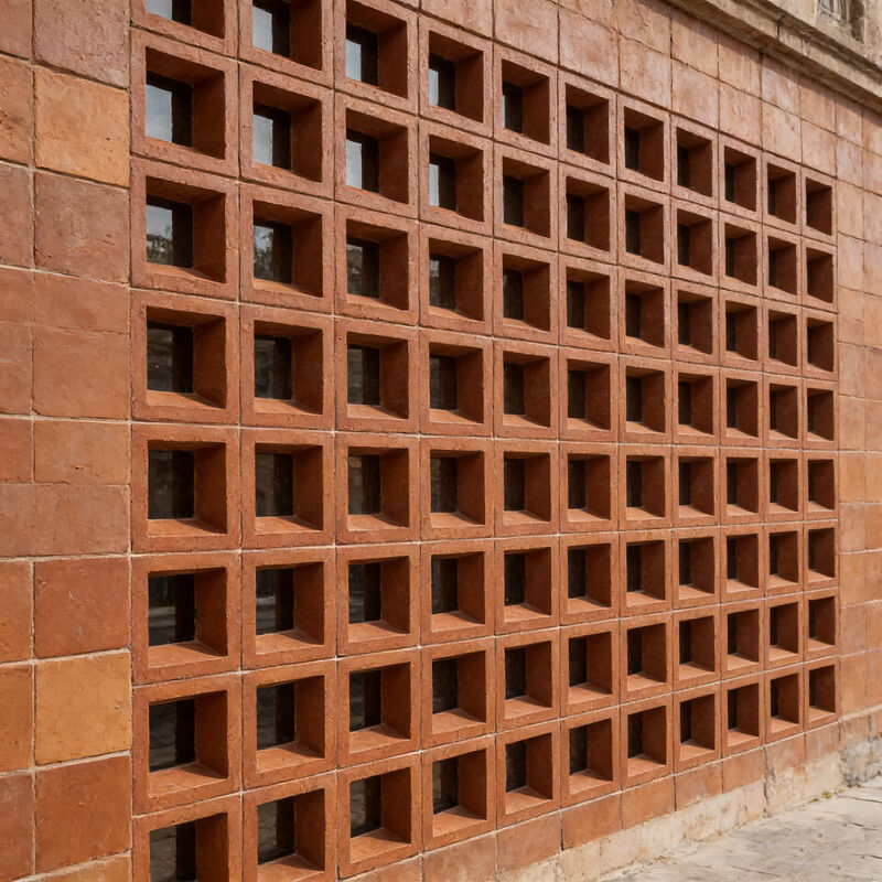 Natural Red Terracotta Breeze Block Ventilation Perforated Bricks for Fancy Screen Design Partitions & Accent Walls